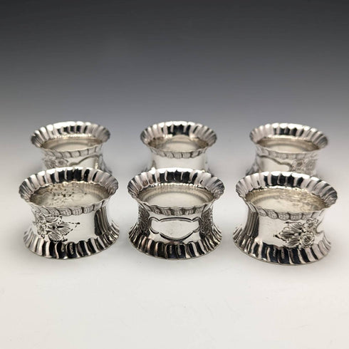Set of 6 British Vintage Silver Plated Napkin Rings